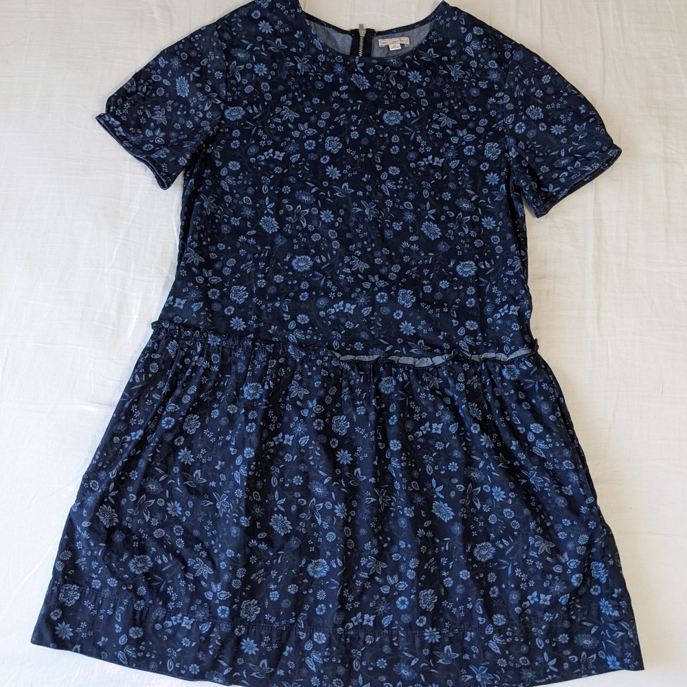 Gap Floral Print Dress Blue Size Small